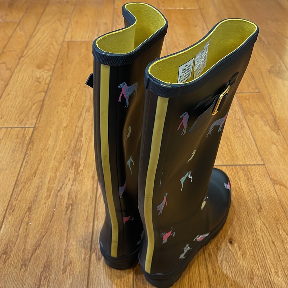 Women's *Dark Navy* Rain Boots with Dog Print - Picture 4 of 12